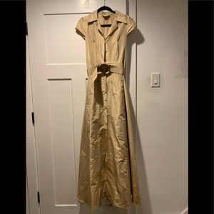 Tan midi Kay Unger dress